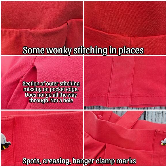 Suspender Skirt Winnie Pooh Bees Disney Plus Size 3X Orange Red Stretch Skirtall - Picture 6 of 11